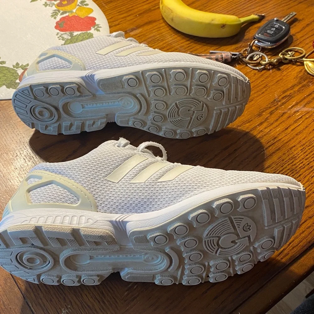Adidas ZX Flux Torsion Mens Sz 7 Triple White Shoes Low Top